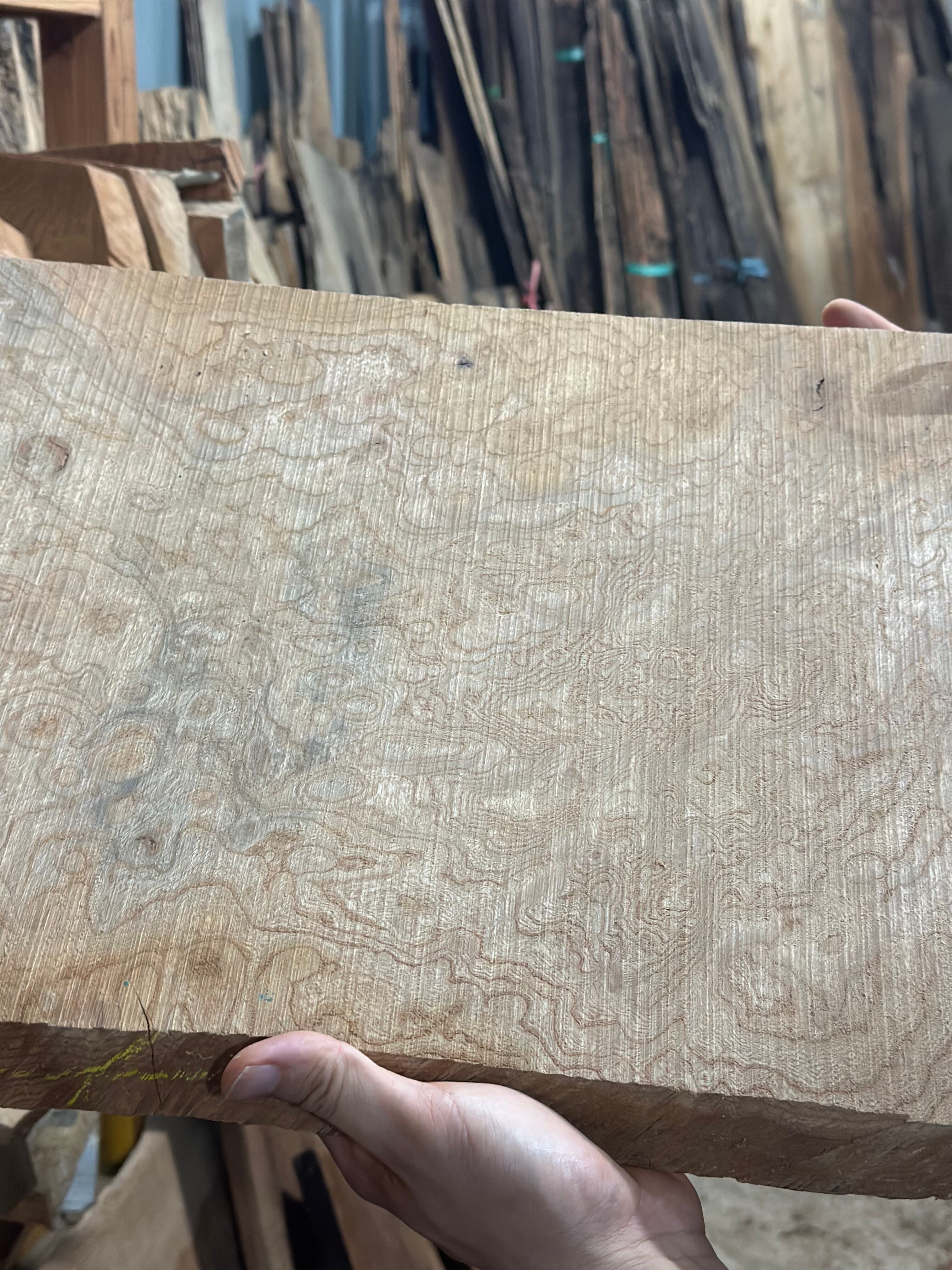 Rare swirling yongmok patterns in a board