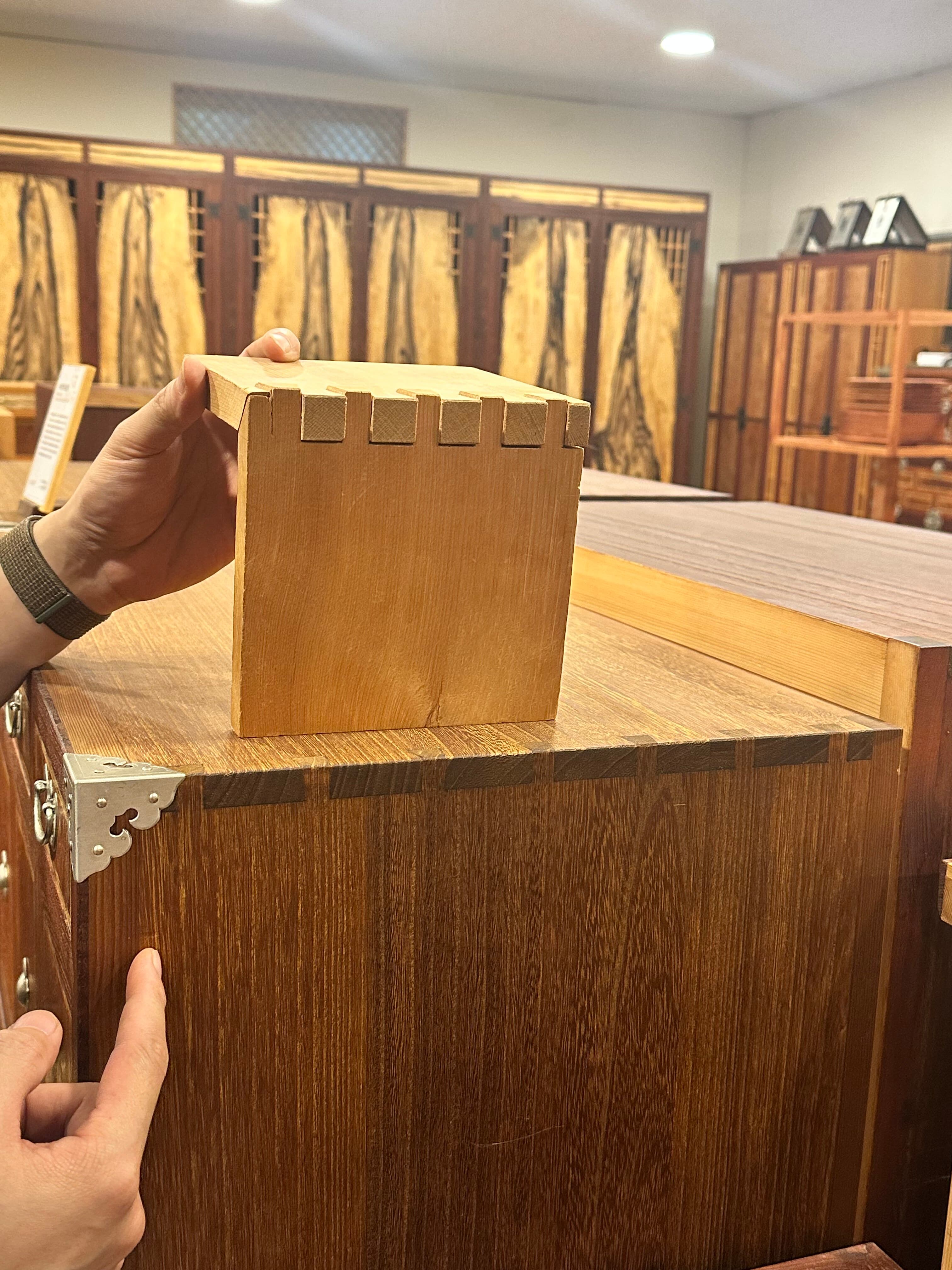 A hand-cut dovetail joint