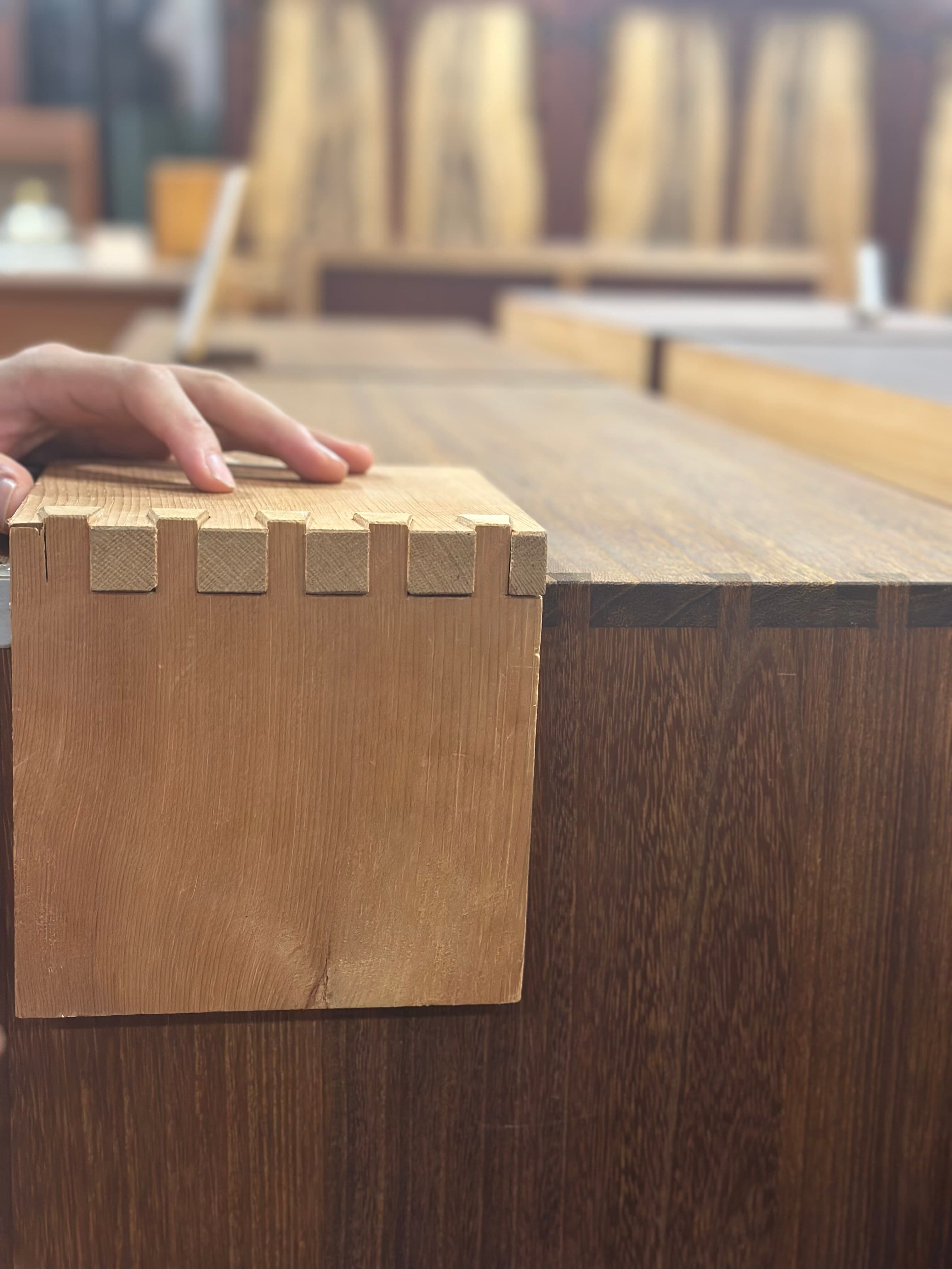 Traditional joinery holding two boards together